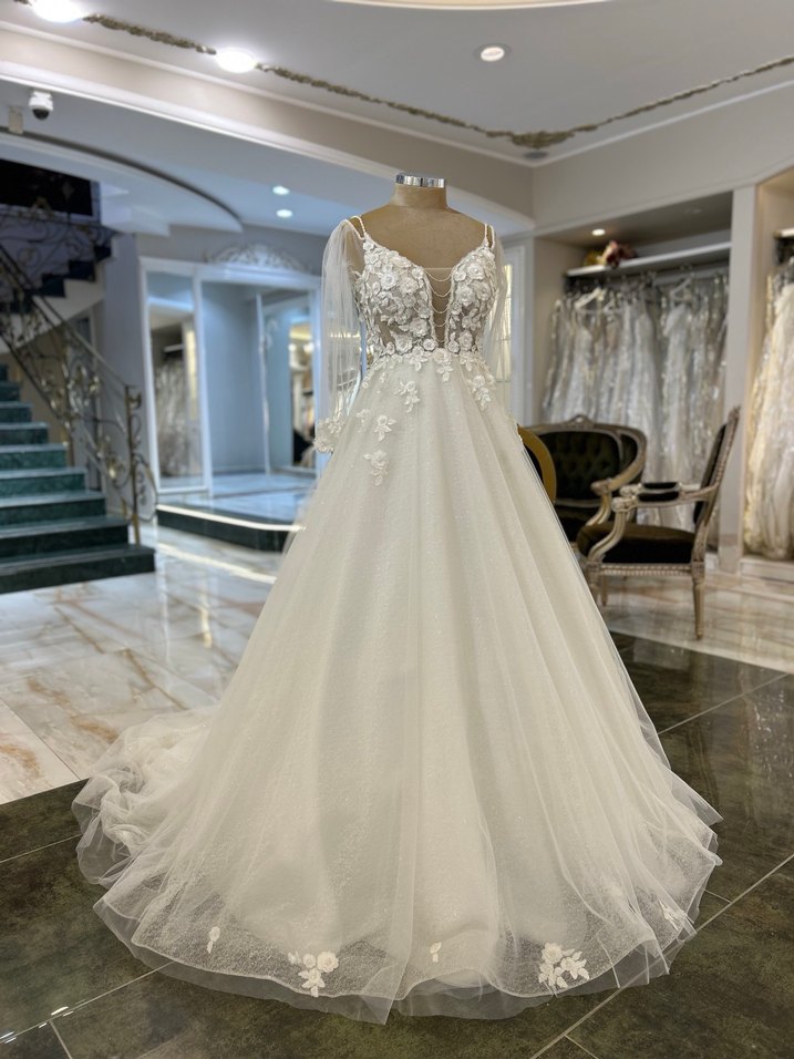 Modern Klasik Straplez A Kesim Gelinlik - Görsel 2