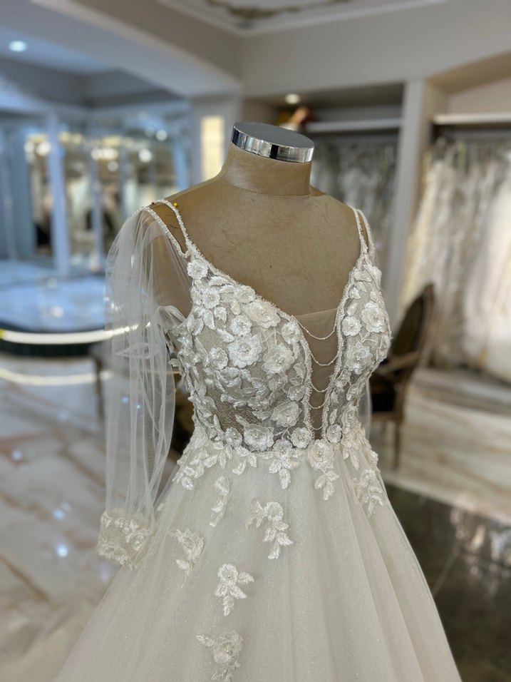 Modern Klasik Straplez A Kesim Gelinlik - Görsel 4