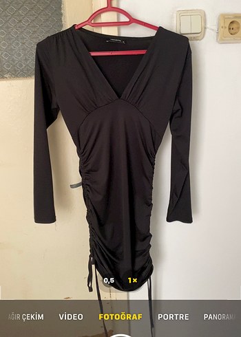 V Yaka Uzun Kollu Gotik elbise