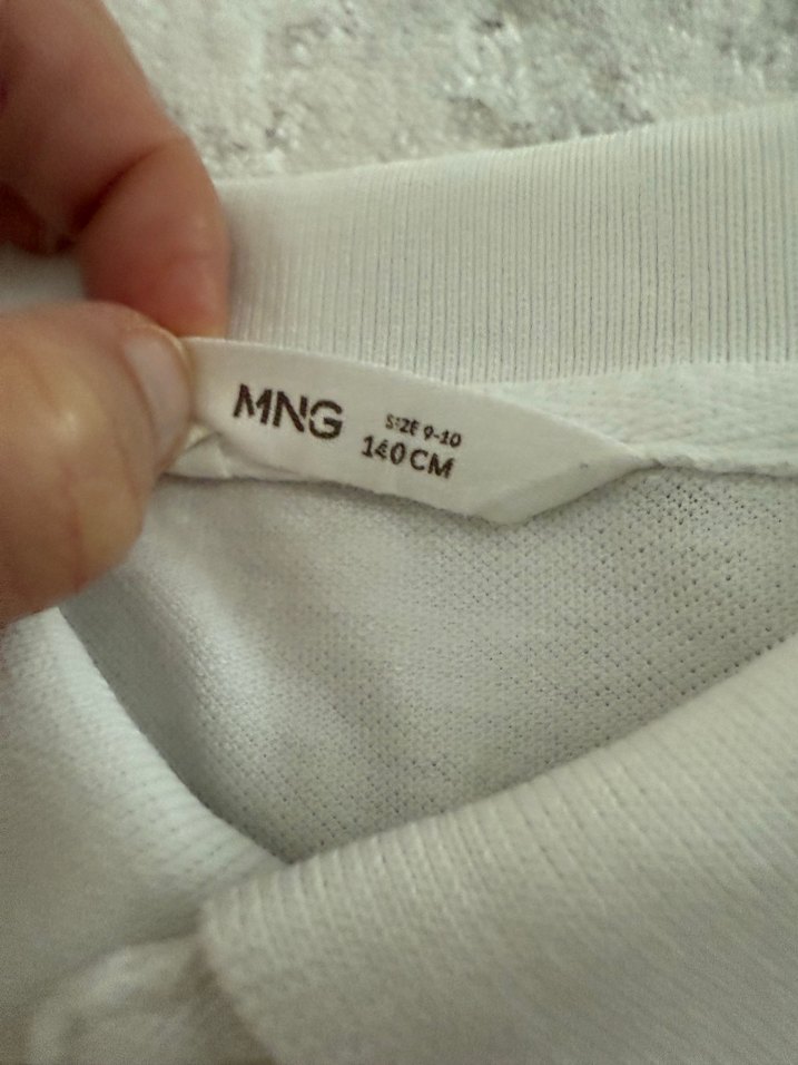 Beyaz uzun kollu polo tişört - Görsel 2