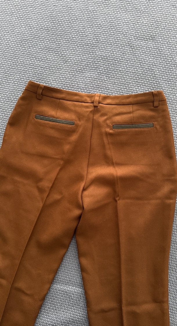 Kahverengi Kemerli Kadın Kumaş Pantolon - Görsel 4