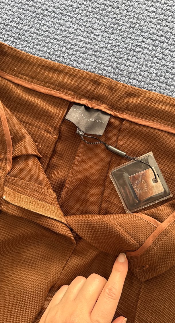 Kahverengi Kemerli Kadın Kumaş Pantolon - Görsel 3