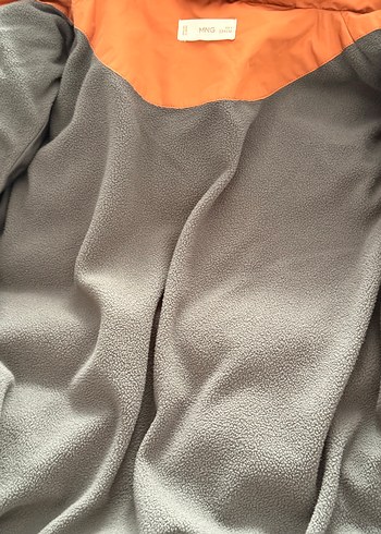 Kapüşonlu Gri Turuncu Erkek Çocuk Mont - Görsel 7