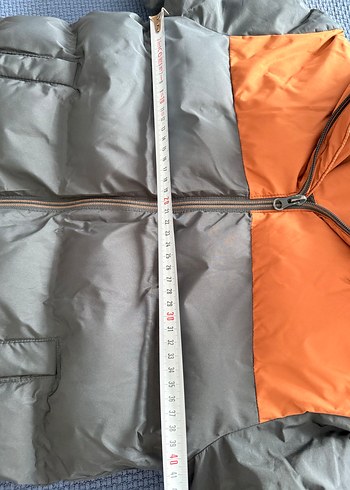 Kapüşonlu Gri Turuncu Erkek Çocuk Mont - Görsel 4