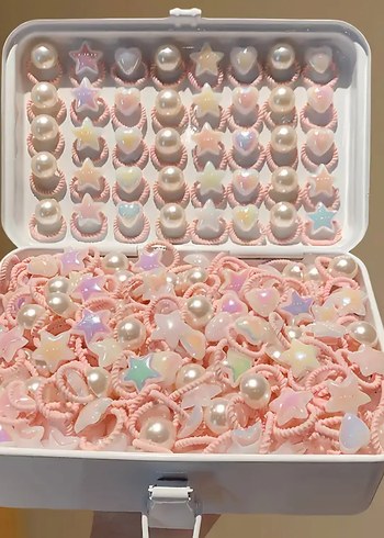 Pembe Elastik Çocuk Saç Tokaları Seti - Görsel 4