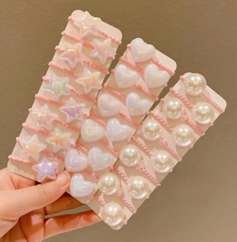 Pembe Elastik Çocuk Saç Tokaları Seti - Görsel 3