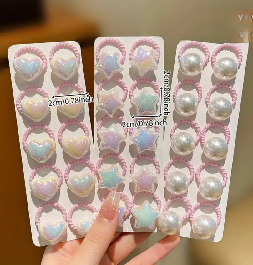 Pembe Elastik Çocuk Saç Tokaları Seti - Görsel 5