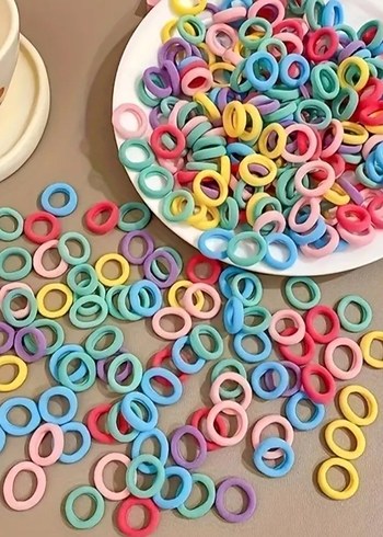 Çok Renkli Elastik Çocuk Saç Tokaları - Görsel 3