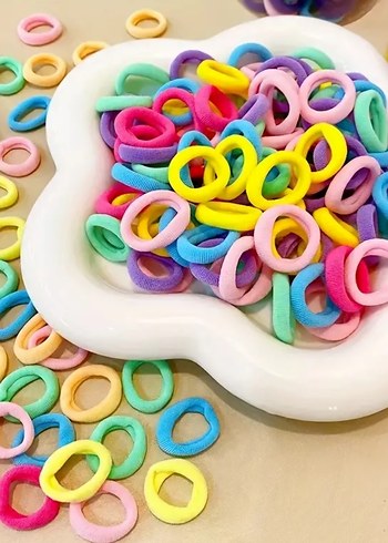 Çok Renkli Elastik Çocuk Saç Tokaları - Görsel 2
