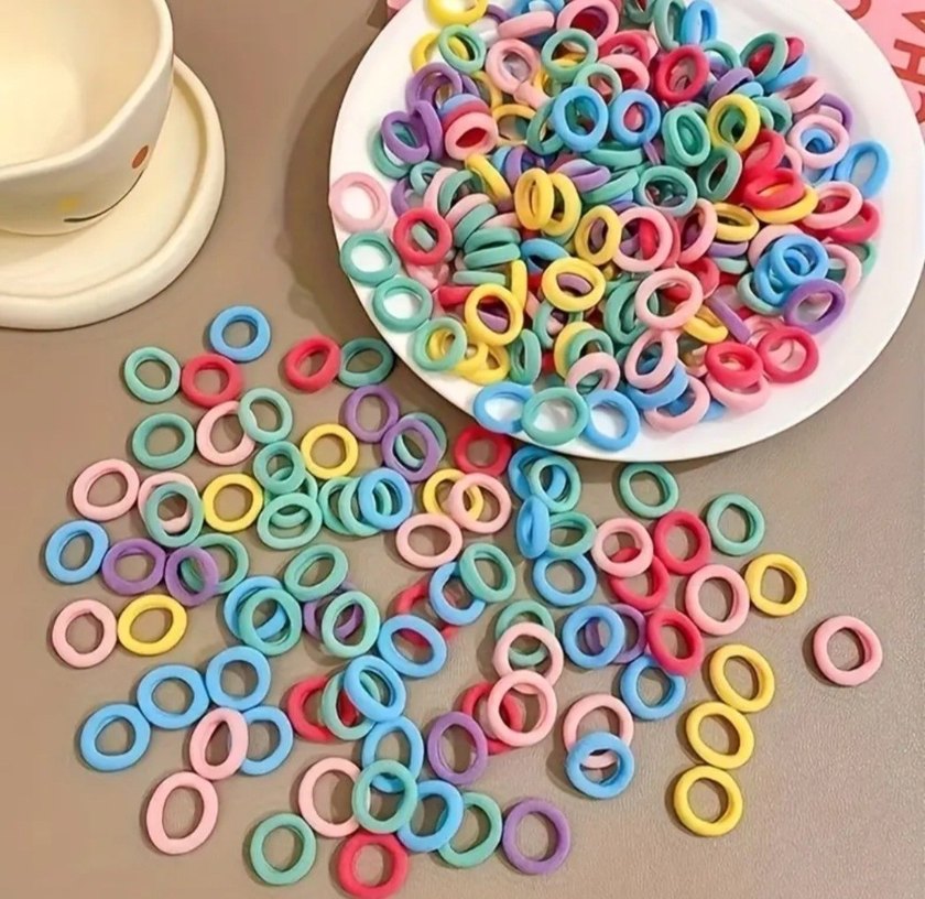 Çok Renkli Elastik Çocuk Saç Tokaları - Görsel 3