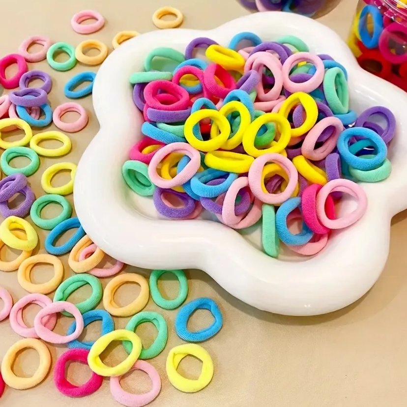 Çok Renkli Elastik Çocuk Saç Tokaları - Görsel 2