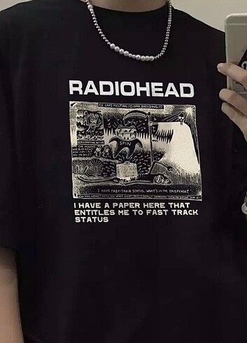 Radiohead siyah unisex t-shirt 