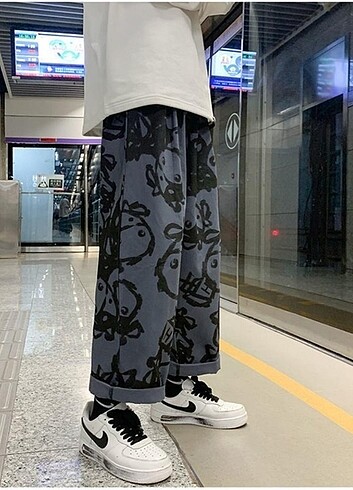 Cow pattern collage wide leg unisex tracksuit 