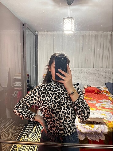 Leoparlı Bluz