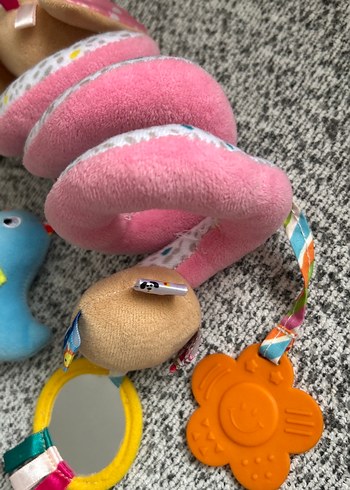 Dolambaçlı Çıngıraklı Diş Kaşıyıcılı Bebek Arabası Oyuncağı - Görsel 3