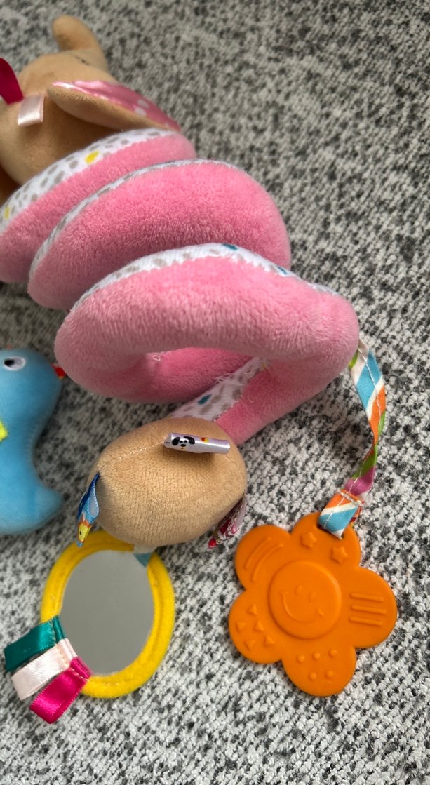 Dolambaçlı Çıngıraklı Diş Kaşıyıcılı Bebek Arabası Oyuncağı - Görsel 3