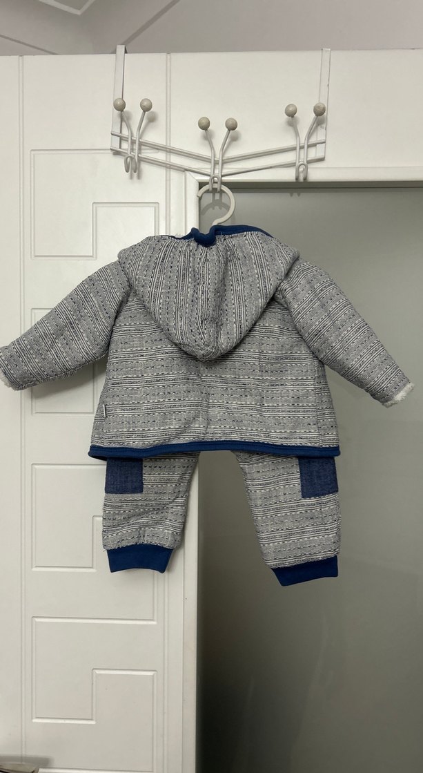 Bebetto Kürklü Kapüşonlu Erkek Bebek Pantolon Ceket Takım - Görsel 5