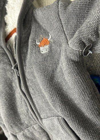 Baby C&A Kapüşonlu Kürklü Gri Erkek Çocuk Sweatshirt Bebek Hırka - Görsel 6