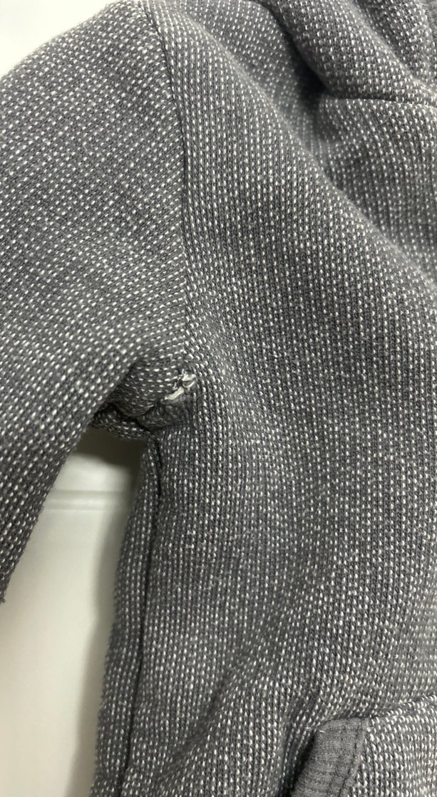 Baby C&A Kapüşonlu Kürklü Gri Erkek Çocuk Sweatshirt Bebek Hırka - Görsel 3