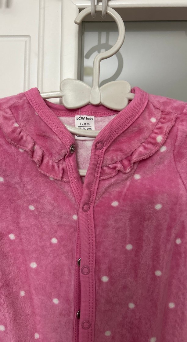 Pembe Düğmeli Bebek Kız Tulum - Görsel 2