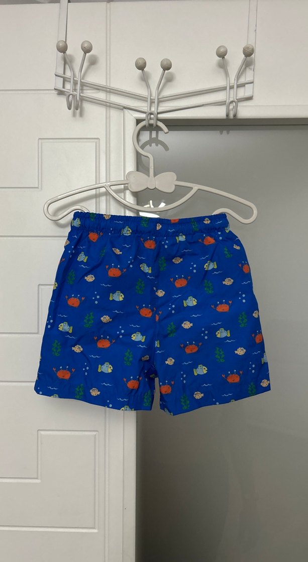 Desenli Erkek Bebek Deniz Şortu Yengeçli Deniz Şortu - Görsel 2