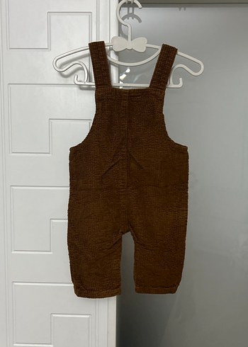 Erkek Çocuk Kahverengi Düğmeli Triko Tulum Bebek Salopet - Görsel 3
