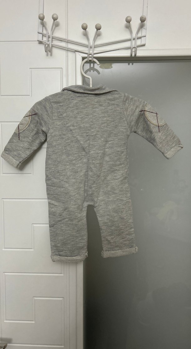 Gri Uzun Kollu Bebek Tulum - Görsel 3