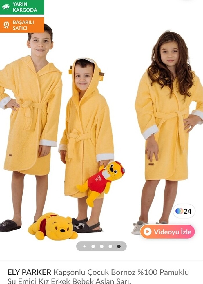 Aslanlı Erkek / Kız Çocuk Bornoz - Görsel 3