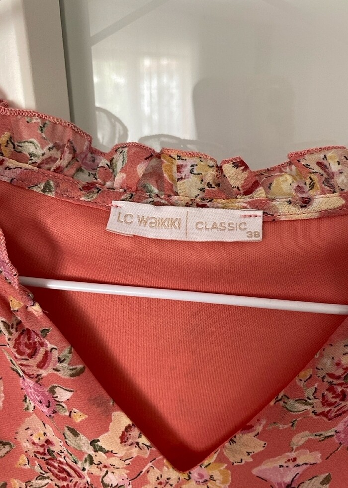 Lcw Classic Çiçekli Uzun Kollu Şifon Elbise Hamile Elbise Tül El - Görsel 3