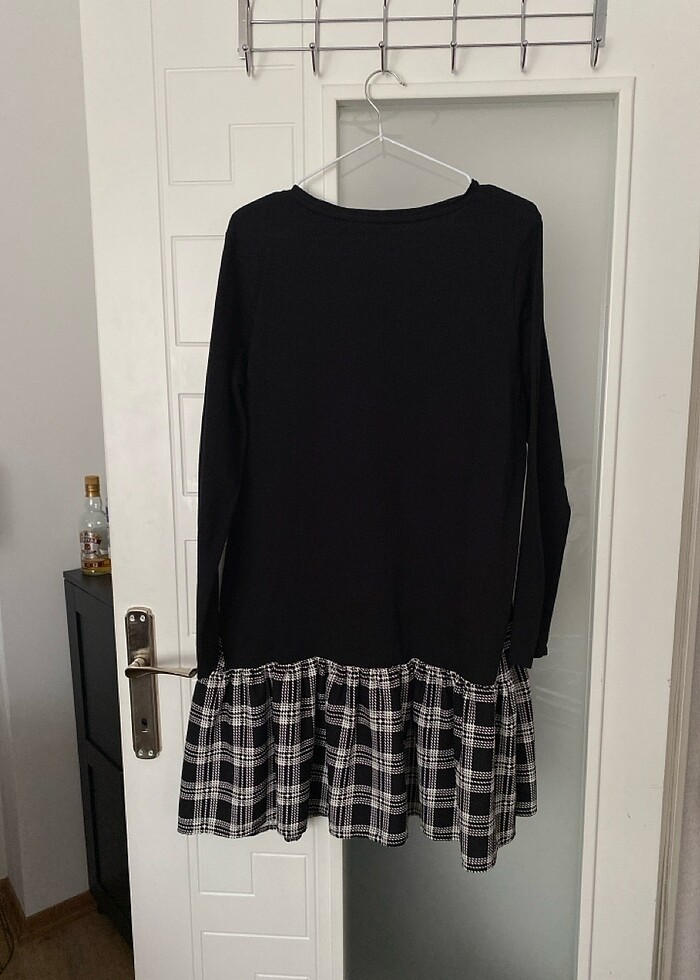 Lcw Maternity Etek Ucu Ekose Desenli Volanlı Hamile Elbisesi Ham - Görsel 4