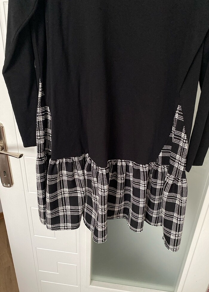 Lcw Maternity Etek Ucu Ekose Desenli Volanlı Hamile Elbisesi Ham - Görsel 2