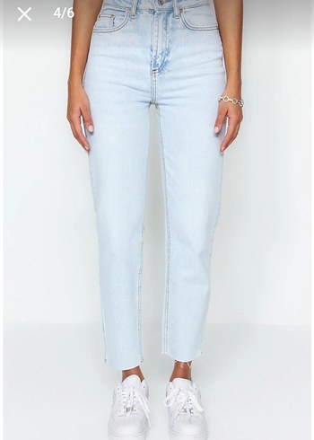 Kadın Açık Mavi Regular Fit Midi Kot Pantolon