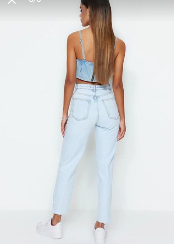 Trendyol & Milla Kadın Açık Mavi Regular Fit Midi Kot Pantolon