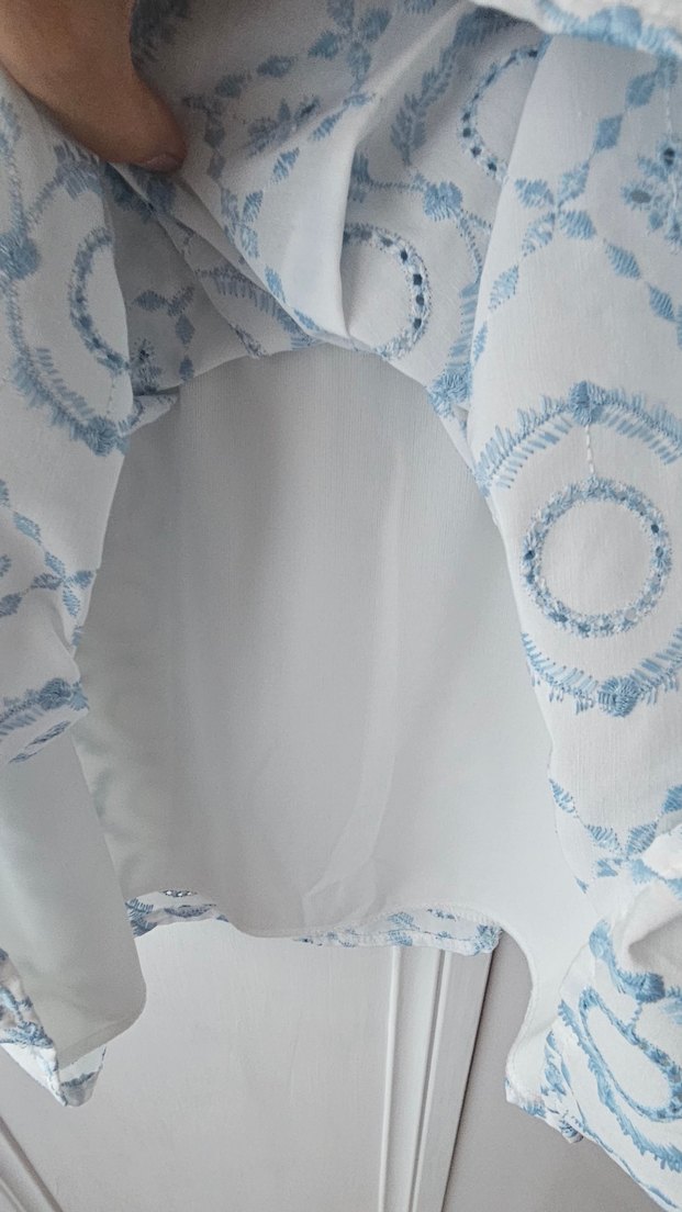 Mavi Gri Bohem Mini Elbise - Görsel 4