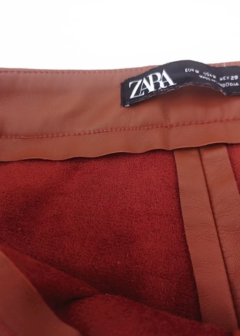 Kahverengi Deri Kadın Pantolon - Görsel 3