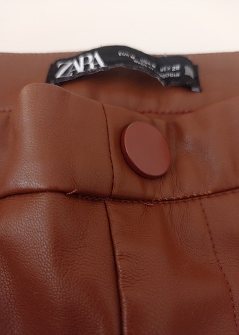 Kahverengi Deri Kadın Pantolon - Görsel 4