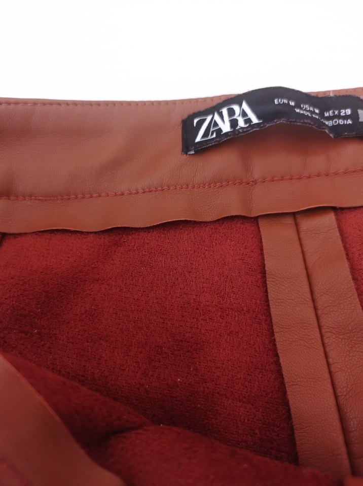 Kahverengi Deri Kadın Pantolon - Görsel 3