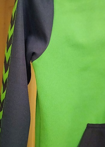 10 Yaş Beden Hummel Erkek Çocuk Fermuarlı Yeşil Sweatshirt