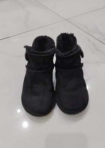 Düğmeli Siyah Süet çocuk Bot - Görsel 4