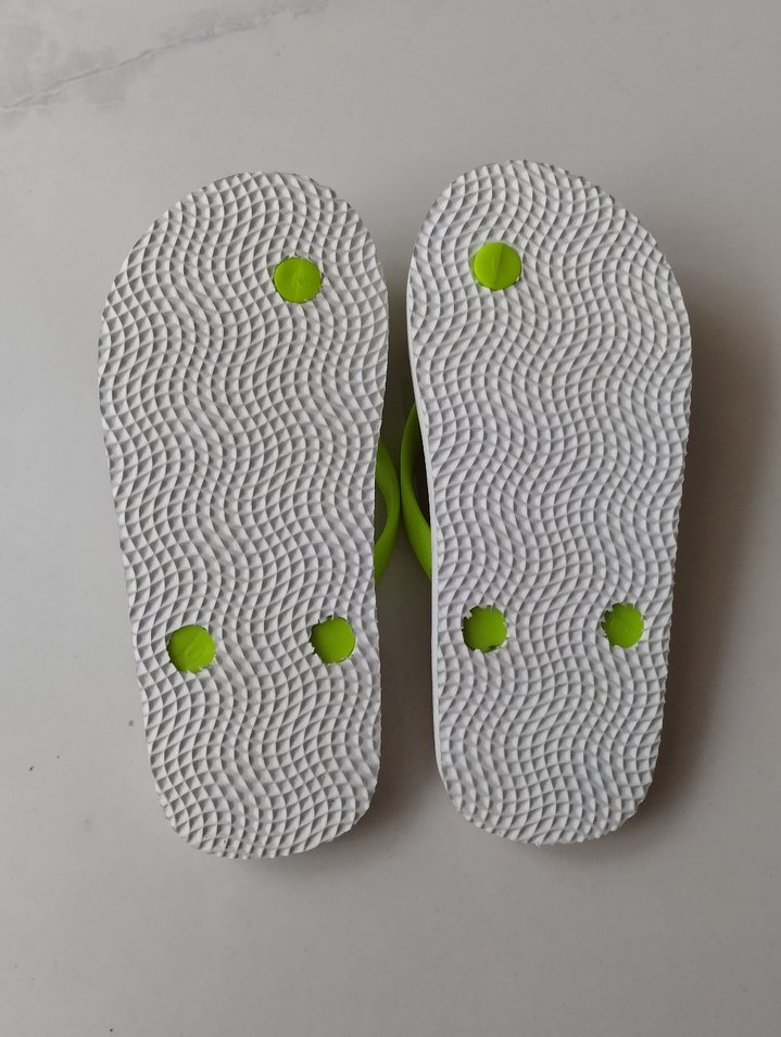 Zebra Desenli Yeşil parmak arası çocuk Terlik - Görsel 3