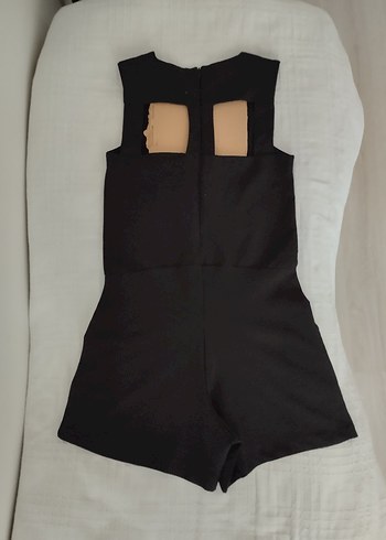 Siyah Mini Kolsuz Kadın Tulum - Görsel 2