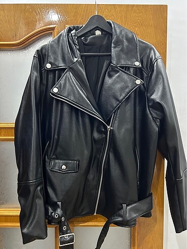 H&M deri ceket bisiketçi biker ceket mont