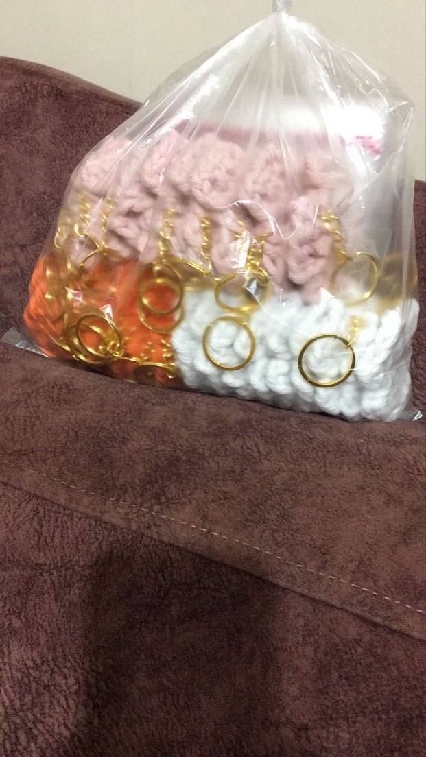 Örgü Çiçekli Bohem Kadın Anahtarlık - Görsel 3