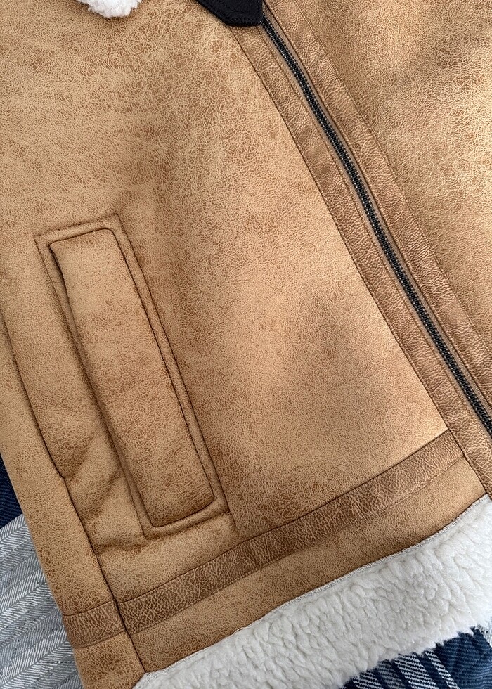 Kürk ceket mont - Görsel 3