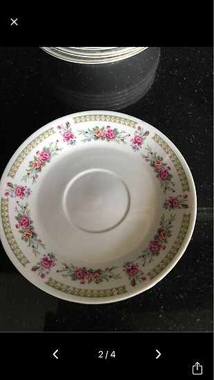 American Vintage Altı adet porselen çay fincanı tabağı