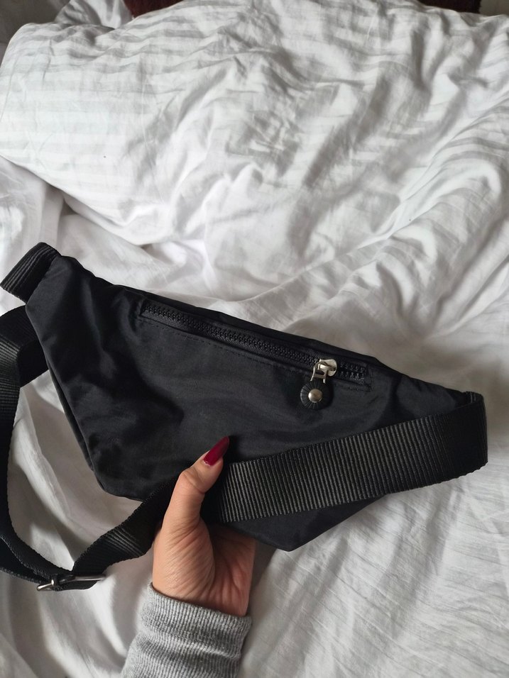 4 bolmeli su gecirmez Siyah Kadın Kemerli Bel Çantası - Görsel 2