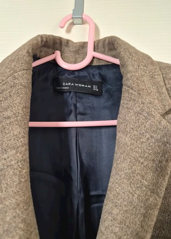 Düğmeli Koyu Gri Kaban zara kaban - Görsel 4