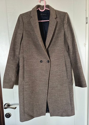 Düğmeli Koyu Gri Kaban zara kaban - Görsel 2