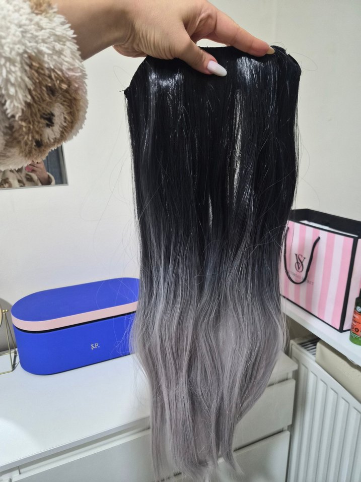 siyahtan griye ombleri yarim peruk - Görsel 3