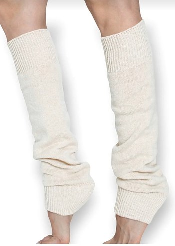 Bej Örgü Yün Kadın tozluk dizlik - Görsel 2